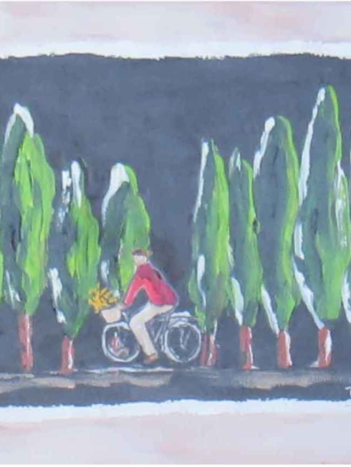 Painting Of Bicycle Rider