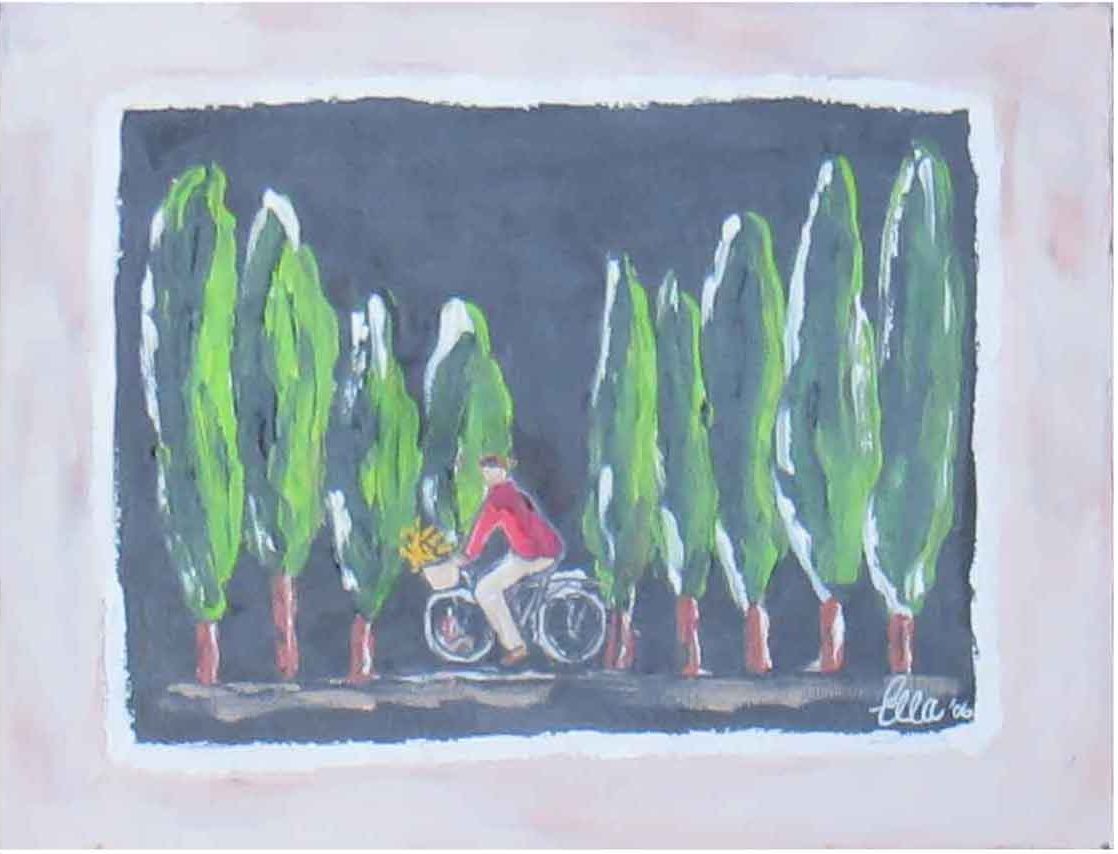Painting Of Bicycle Rider