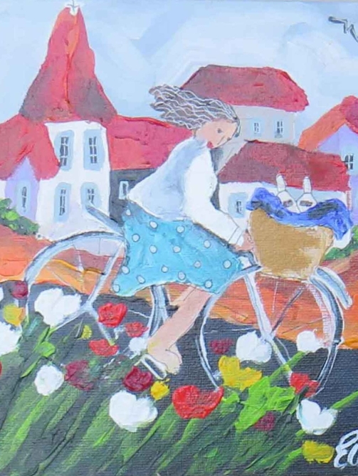 Young Woman On Bicycle