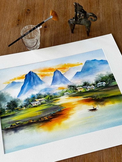 Japanese Lake painting