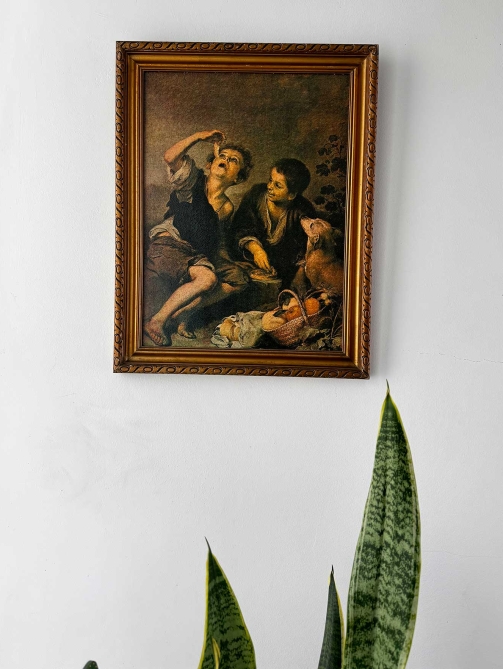 Two Children Eating Fruit